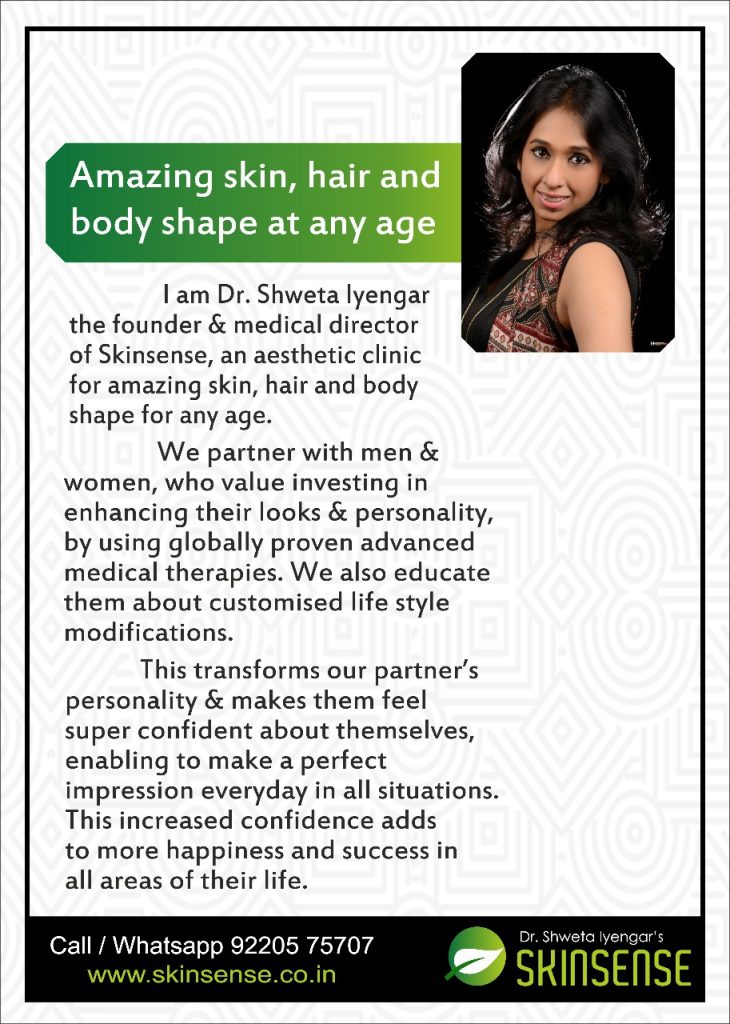 Read the Brief About Dr. Shweta Iyengar and Know about the journey of her Venture "Skinsense"