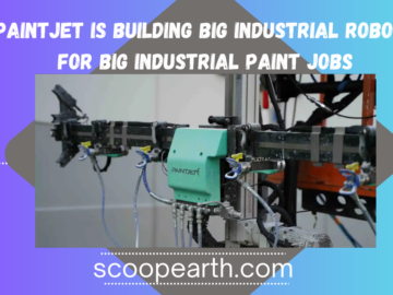 Big Industrial painting robots building