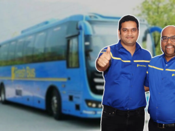 Fresh Bus founder Sudhakar Chirra [L}