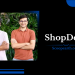 Two men smiling, ShopDeck logo and website