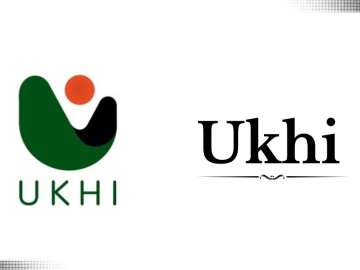 Ukhi logo with abstract design