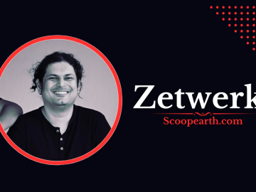 Zetwerk logo and smiling person portrait