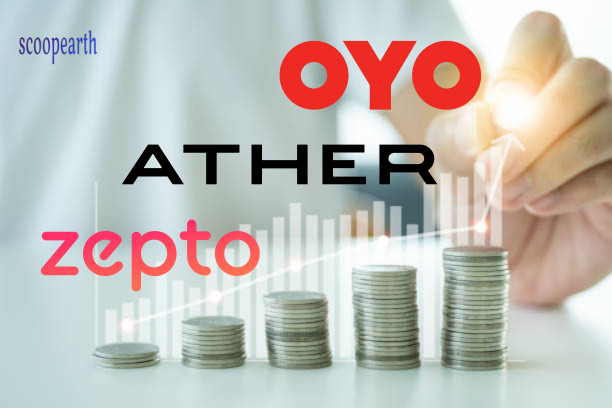 Indian startups $1.6B monthly funding announcement led by Zepto, Ather Energy, and OYO highlighting startup investment growth in India.