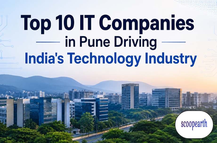 Top 10 IT companies in Pune featuring leading technology firms specializing in software development, cloud computing, AI, cybersecurity, digital transformation, and IT services.