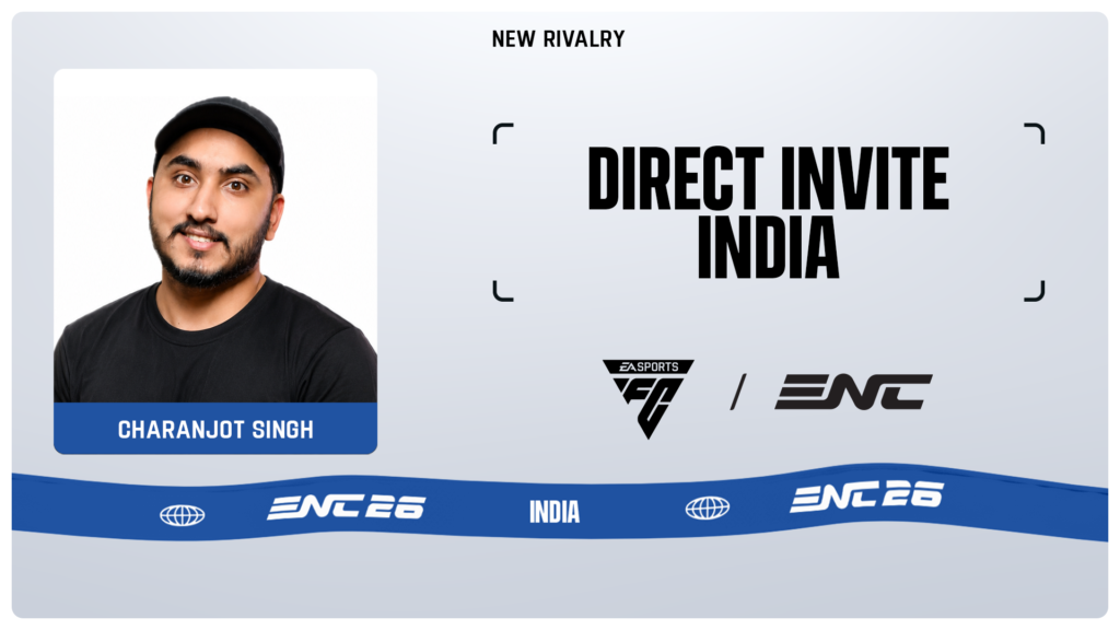 Indian EA SPORTS FC player Charanjot Singh secures a direct invitation to the Esports Nations Cup 2026.