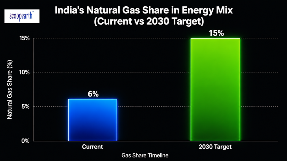 india's natural gas share