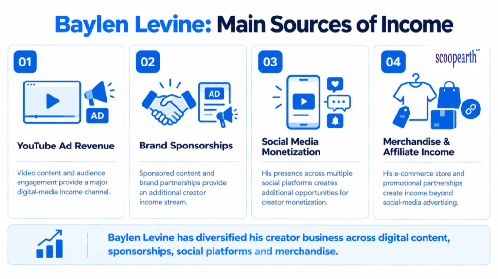 Baylen Levine: Main Sources of Income