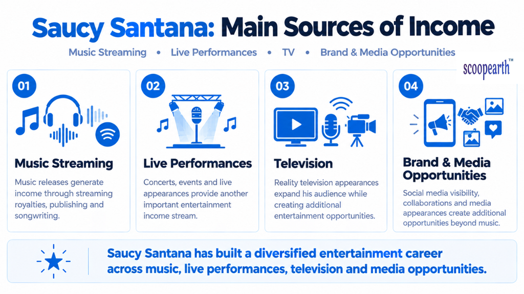 Saucy Santana : Main Sources of Income