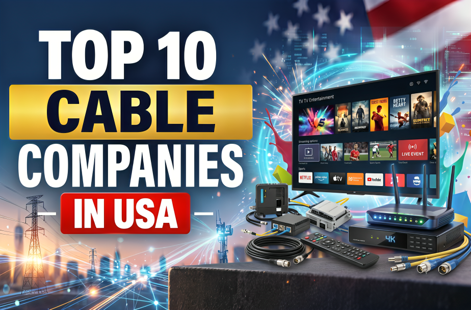 Top 10 cable companies in the USA featuring cable television and internet connectivity