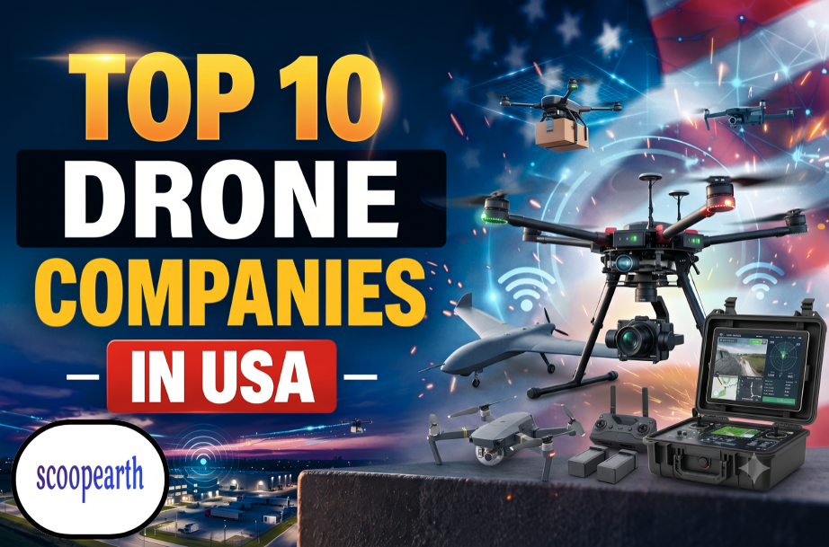 Top 10 drone companies in the USA featuring commercial, industrial, and defense drones